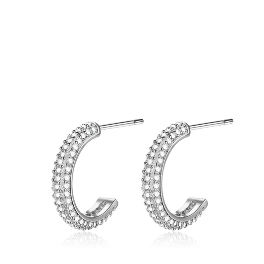 Zircon Pavé Shiny Stud Earrings_1