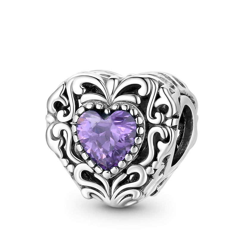 Mysterious Heart Charm Bead 925 Sterling Silver_1