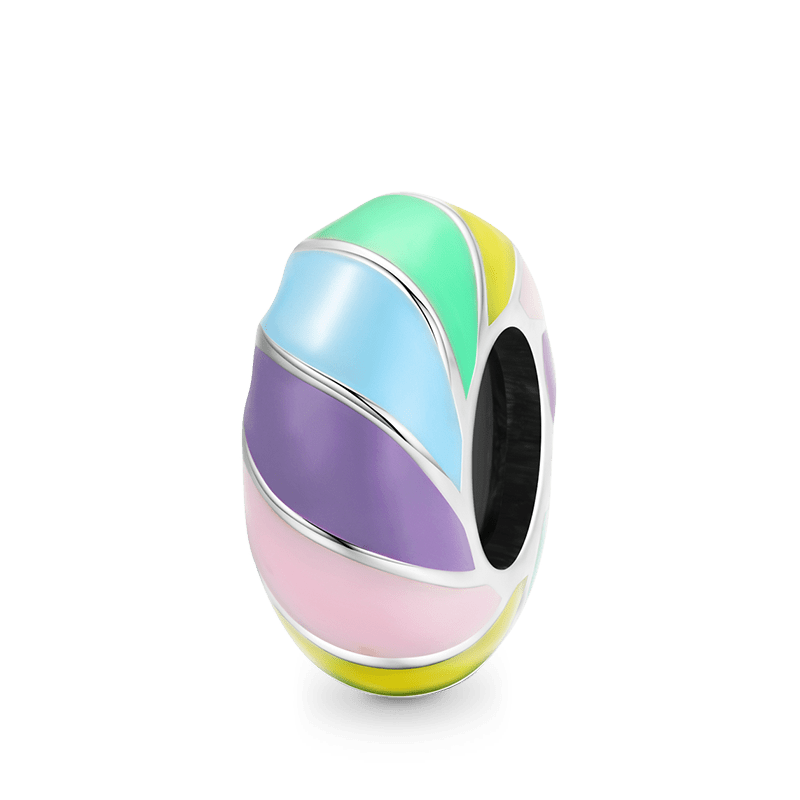 Rainbow Stopper for Charm Bracelets 925 Sterling Silver with Colorful Enamels_1