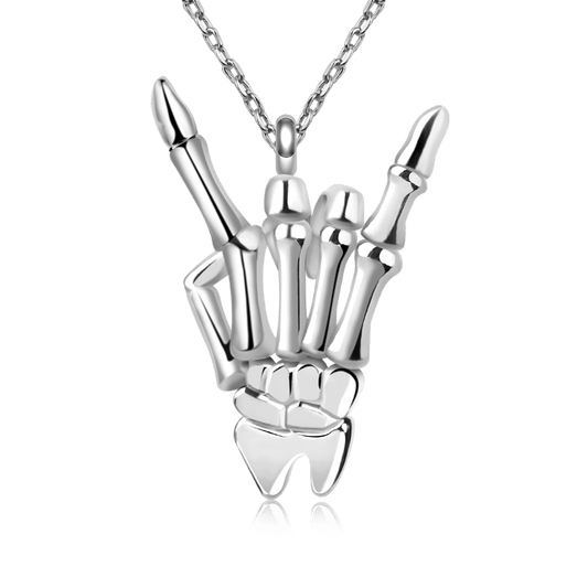 Gnoce "Rock And Roll" 925 Sterling Silver I Love Rock Pendant Necklace For Rock Music Fans_1