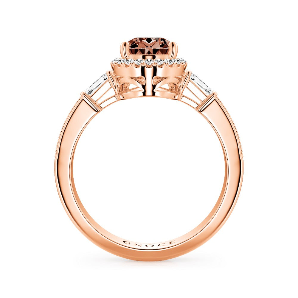 Sparkling Brown Teardrop Ring 925 Sterling Silver Inlaid with Clear CZ Stones_3