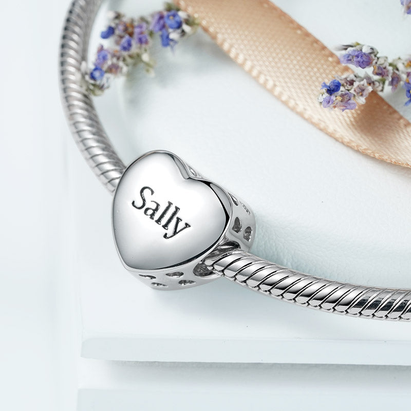 Engravable Heart Charm Bead 925 Sterling Silver_2