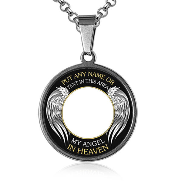 Personalized Memorial Photo Engraved Necklace Copper with Platinum Plated Silver_2