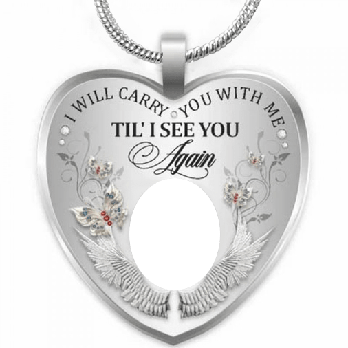 Personalized Photo Heart Pendant Necklace Copper with Platinum Plated Silver_2