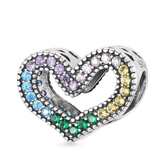 Love Charm Bead 925 Sterling Silver Inlaid with Colorful Gemstones_1