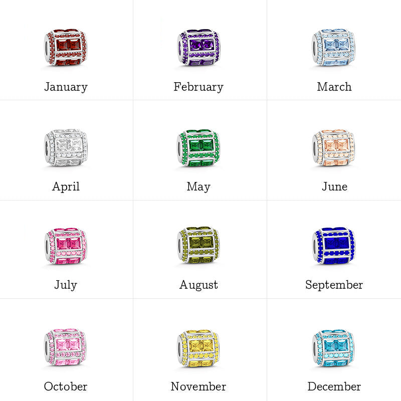 Gnoce "Birthstone to Be Pride" Made of 925 Sterling Silver Birthstone Charm_2