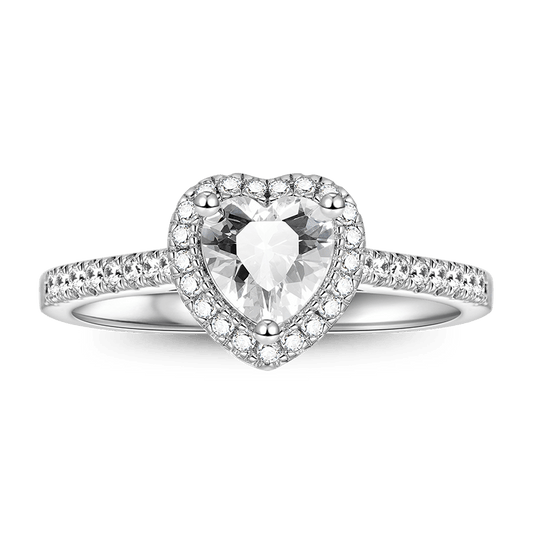 Sparkling Heart Ring 925 Sterling Silver Inlaid with Clear Gemstones_1