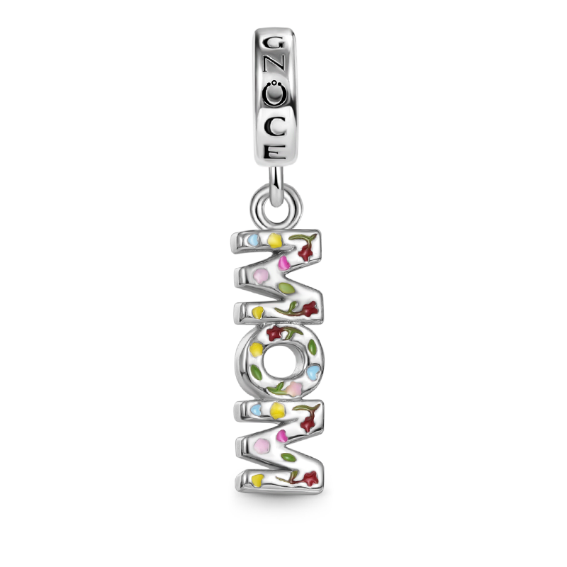 Gnoce Mom Pendant Dangle Charm 925 Sterling Silver_1