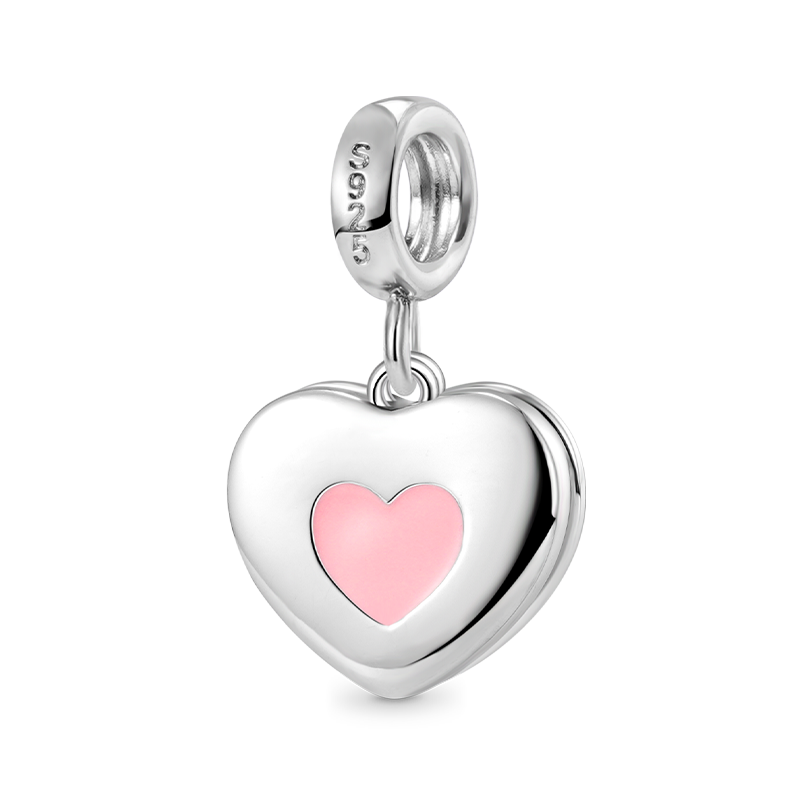 Gnoce "Sister & Sis" Heart Personalized Photo Pendant Dangle Charm_2