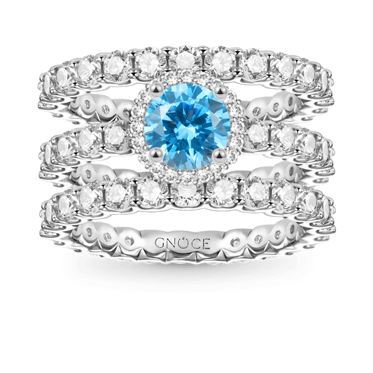 Gnoce Sparkling Round Cut Stackable Ring Set_1