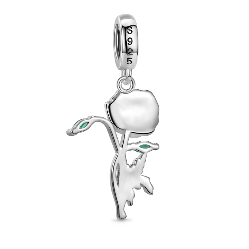 Gnoce Red Poppy Flower Pendant Dangle Charm_2