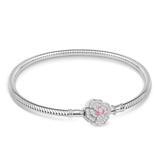 Gnoce Flower Bead Basic Snake Chain Bracelet_1