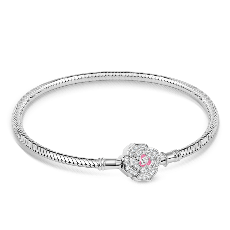 Gnoce Flower Bead Basic Snake Chain Bracelet_1