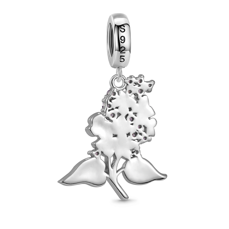 Gnoce Purple Lilac Flower Pendant Dangle Charm_2