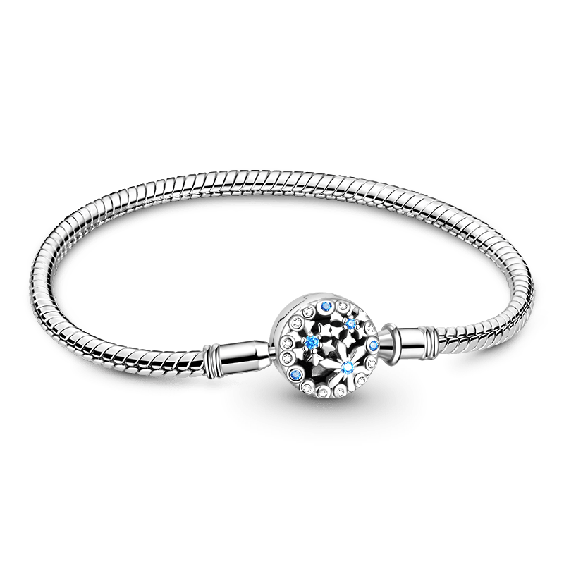 Gnoce Sparkling Snowflake Basic Snake Chain Bracelet_1