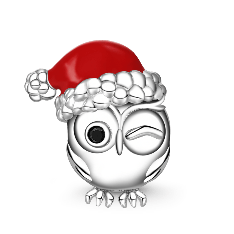 Gnoce Owl with Santa Hat Gift Charm_1