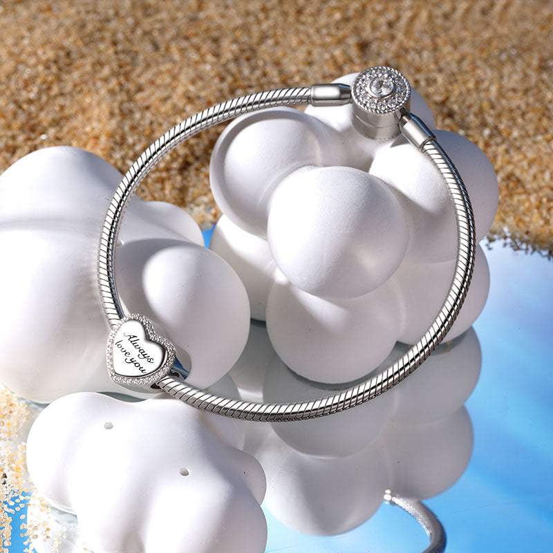 Gnoce "Always Love You" Family Heart Personalized Photo Charm_2