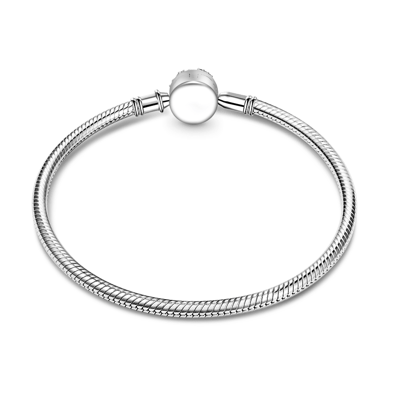 Gnoce Pink Flower Basic Snake Chain Bracelet_2