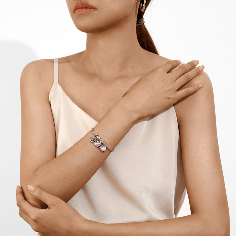 Gnoce Jan.Birthstone Heart Engravable Pendant Dangle Charm_3