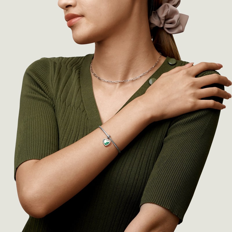 Gnoce May.Birthstone Heart Engravable Pendant Dangle Charm_3