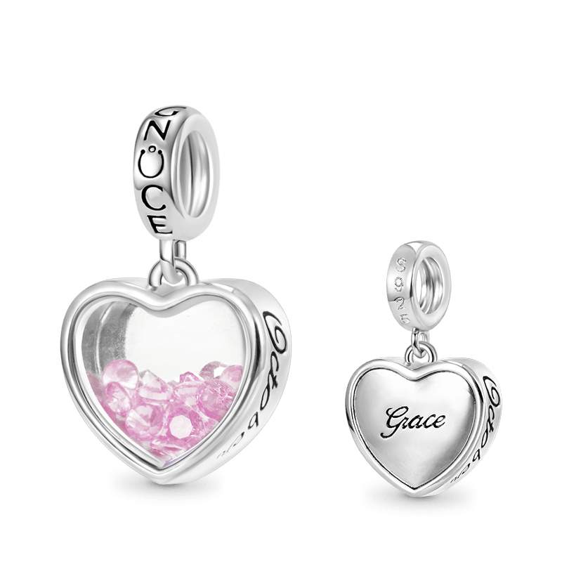Gnoce Oct.Birthstone Heart Engravable Pendant Dangle Charm_1