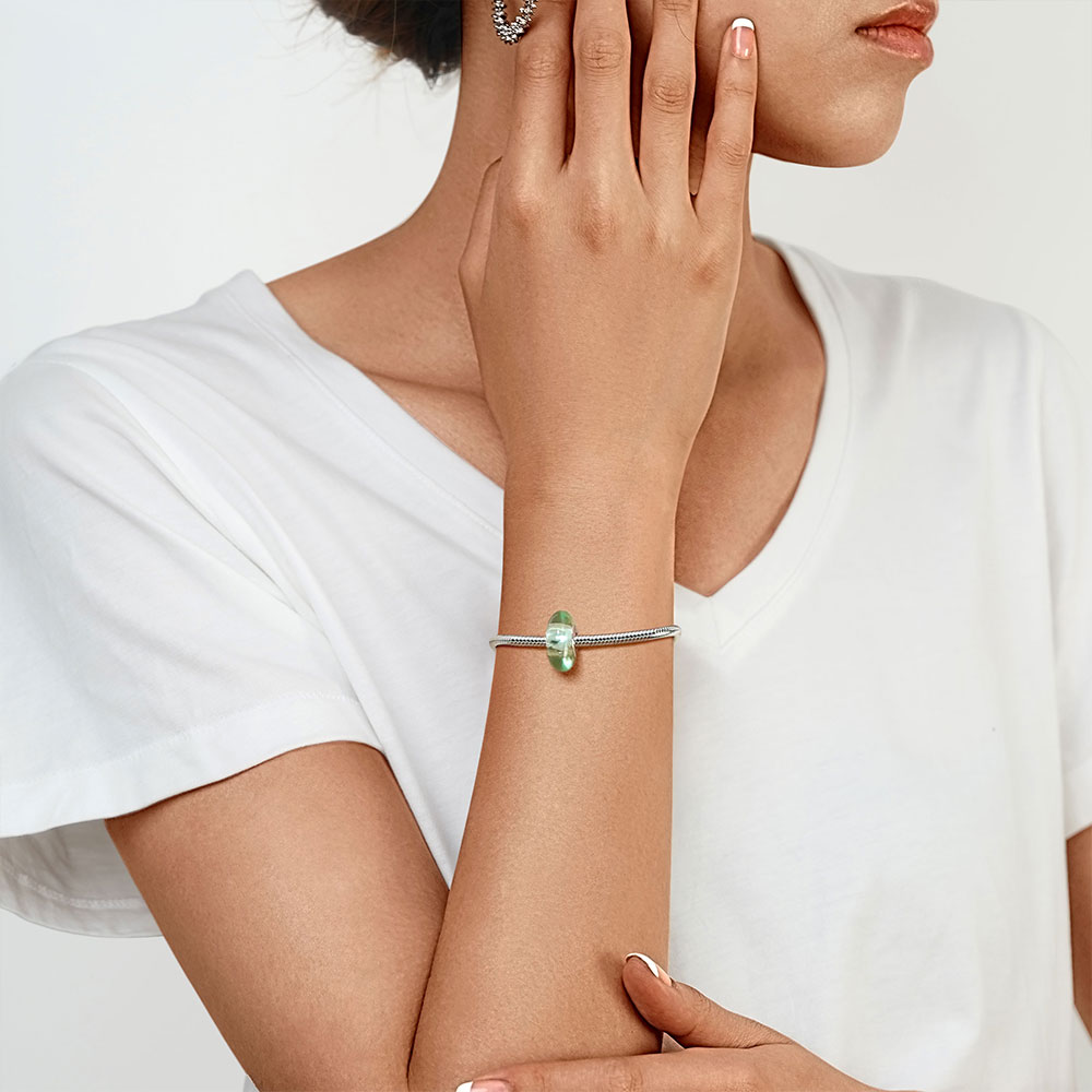 Gnoce Natural Green Stone Heart Hole Charm_4