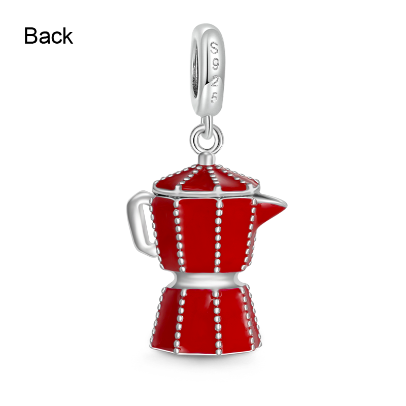 Gnoce Red Coffee Pot Pendant Dangle Charm_2
