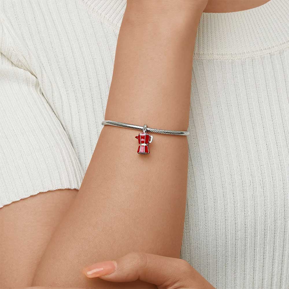 Gnoce Red Coffee Pot Pendant Dangle Charm_5