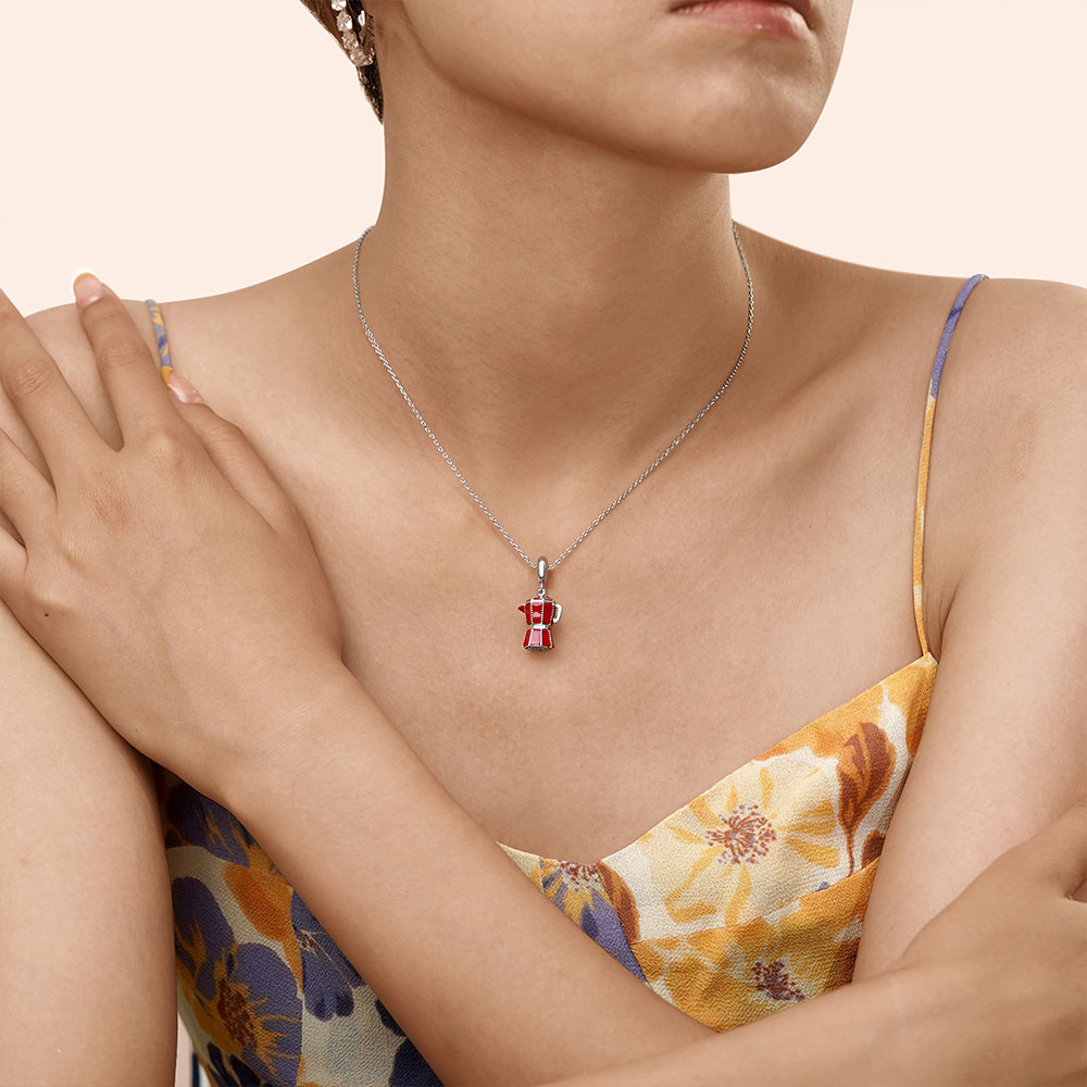 Gnoce Red Coffee Pot Pendant Dangle Charm_6