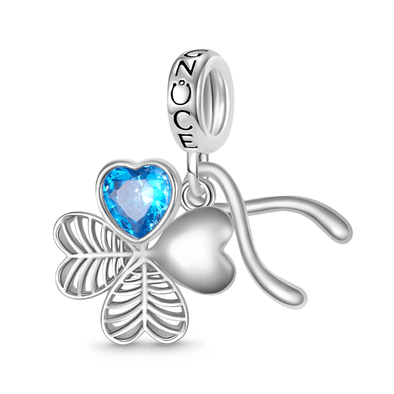 Gnoce Lucky Cloverleaf & Wishbone Pendant Dangle Charm_1