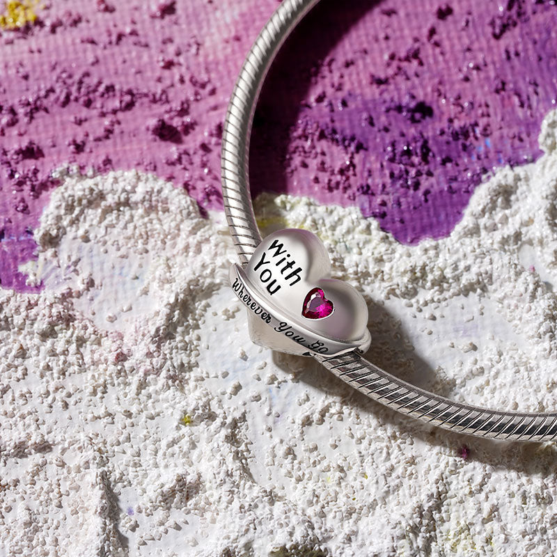 Gnoce "with you" Loving Planet Heart Charm_3