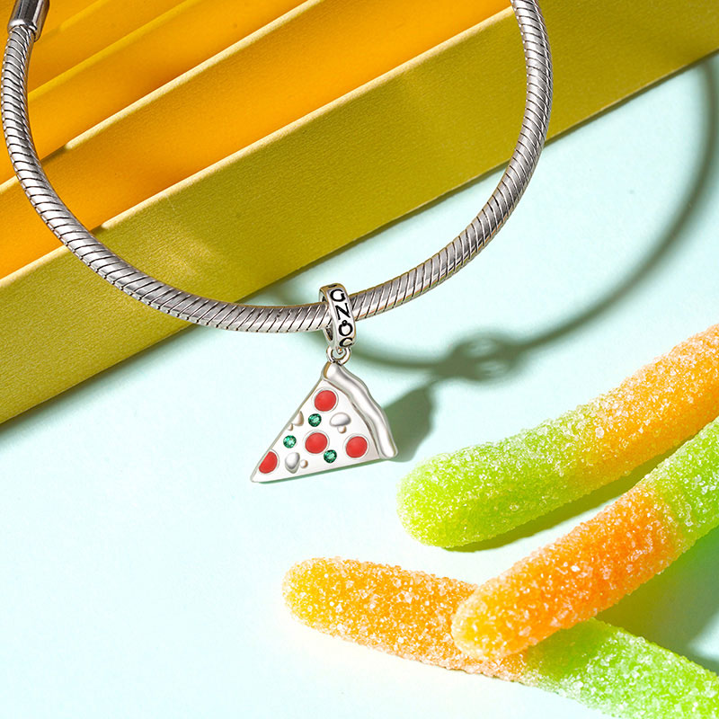 Gnoce Delicious Pizza Slice Pendant Dangle Charm_3