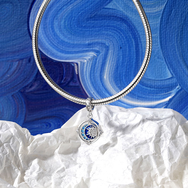 Gnoce Rotated Moon & Sun Pendant Dangle Charm_3