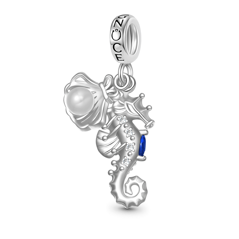 Gnoce Seahorse Shell Double Pendant Dangle Charm_1
