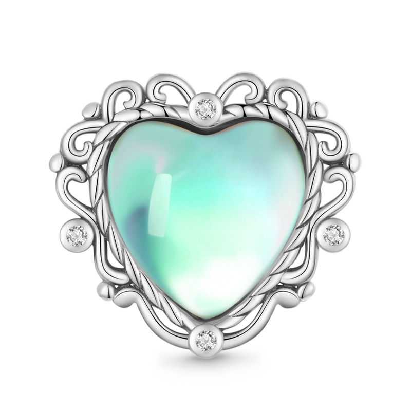 Gnoce Retro Pattern Love Heart Charm_1