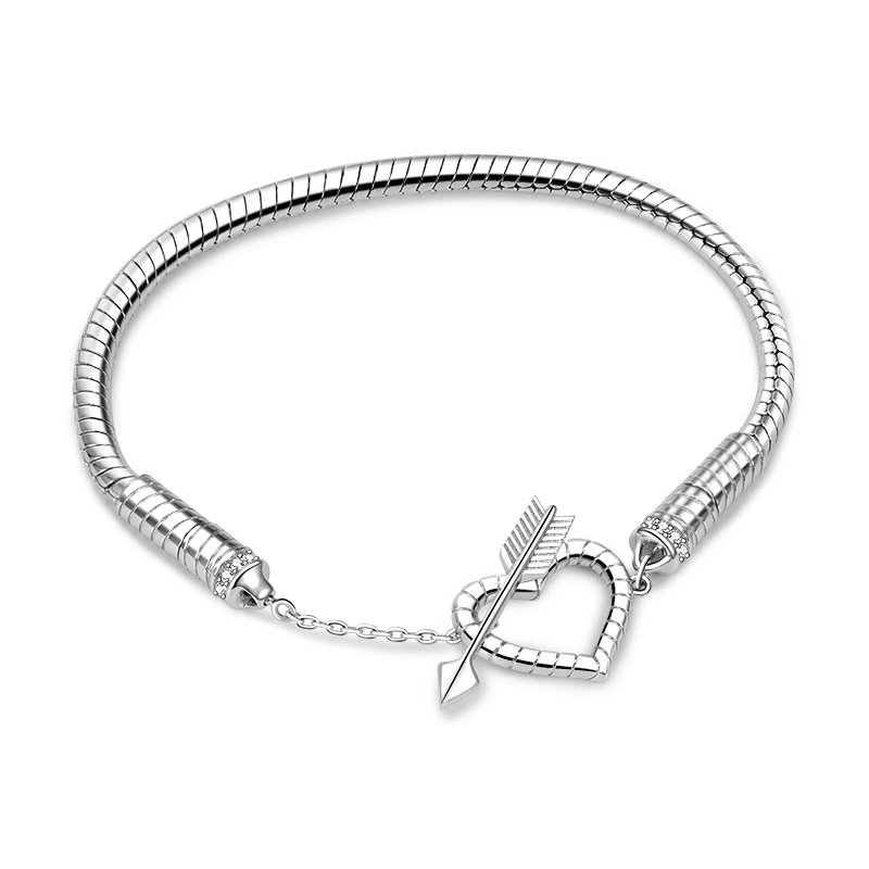 Gnoce Arrow with Love Basic Snake Chain Bracelet_2