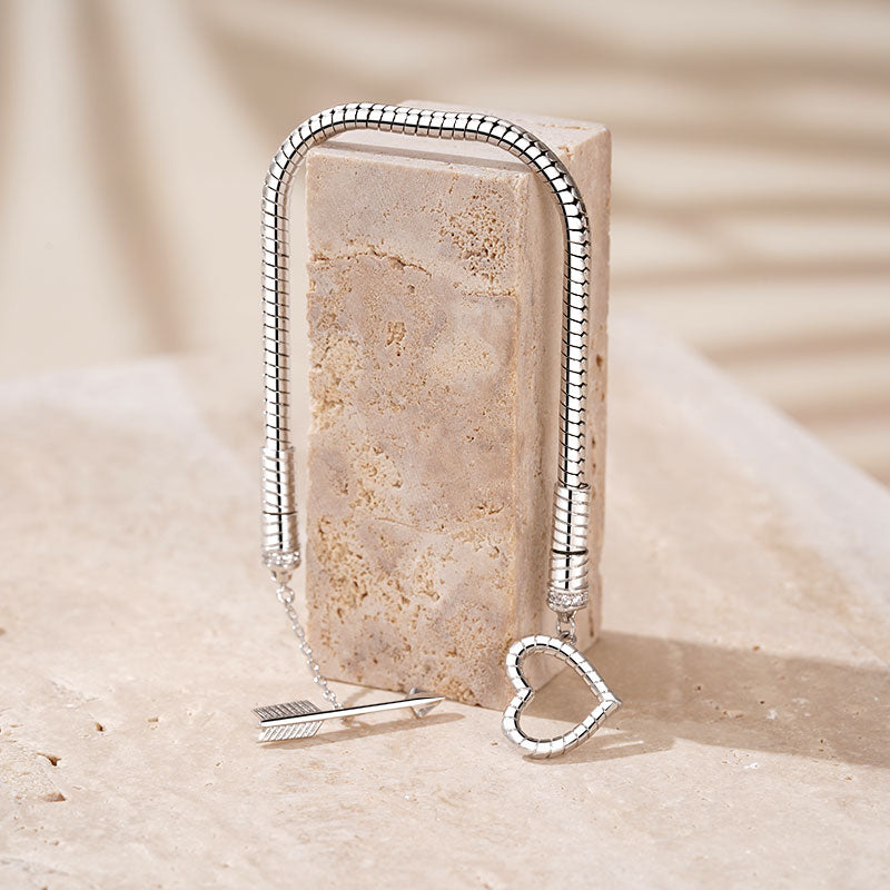 Gnoce Arrow with Love Basic Snake Chain Bracelet_4