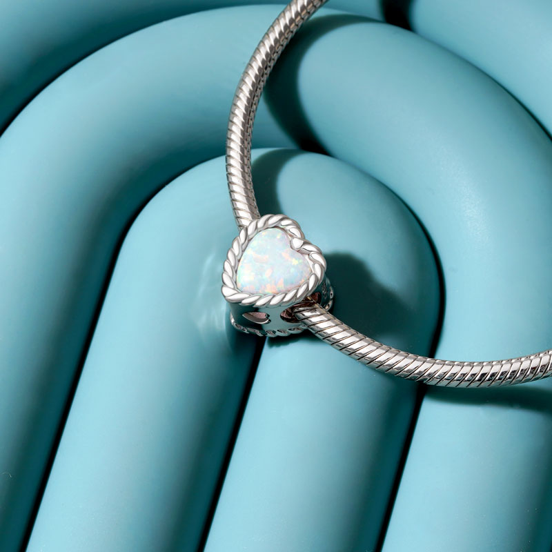 Gnoce Minimalist Natural Opal Heart Charm_2