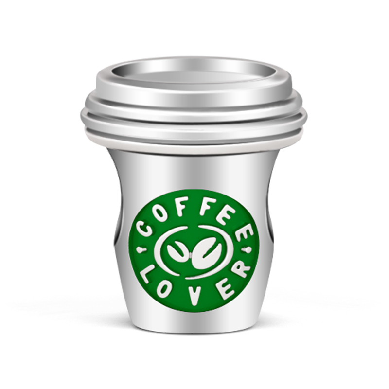 Gnoce "You Are My Coffee " 925 Sterling Silver Coffee Cup Shape Bead Charms Hobby Theme Best for Necklace or Bracelet_1