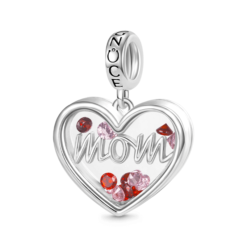 Gnoce Sparkling Mom Heart Pendant Dangle Charm_1
