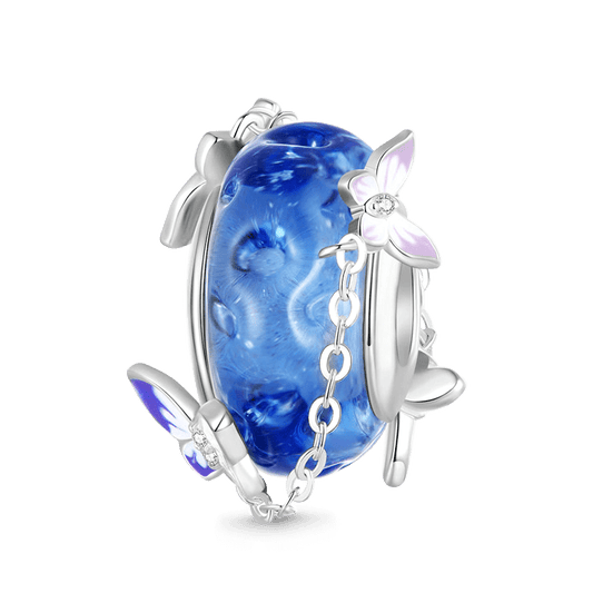 Gnoce Natural Blue Stone with Butterfly Tassel Charm_1