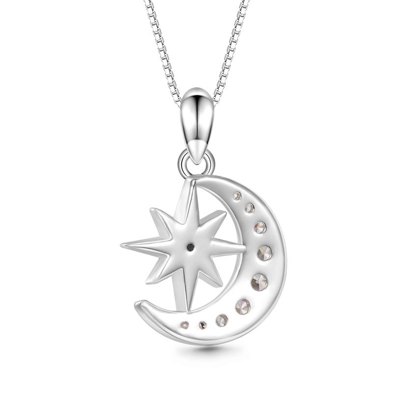 Gnoce Galaxy Moon & Star Necklace_2