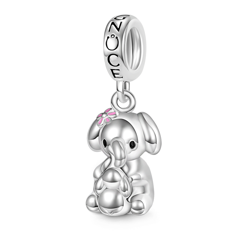 Gnoce Embrace Love Elephant & Baby Pendant Dangle Charm_1