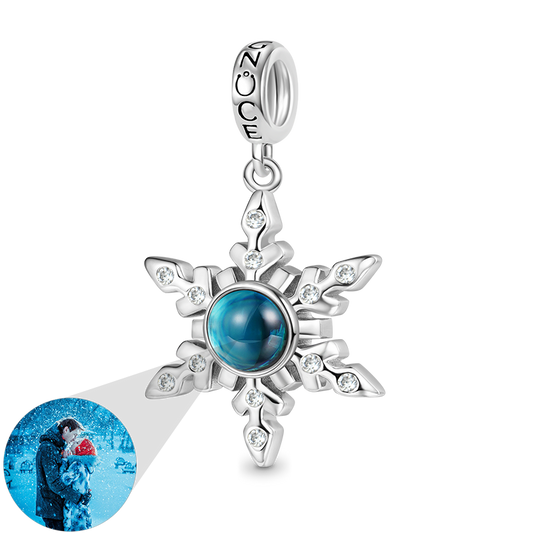 Gnoce Snowflake Personalized Photo Pendant Dangle Charm_1