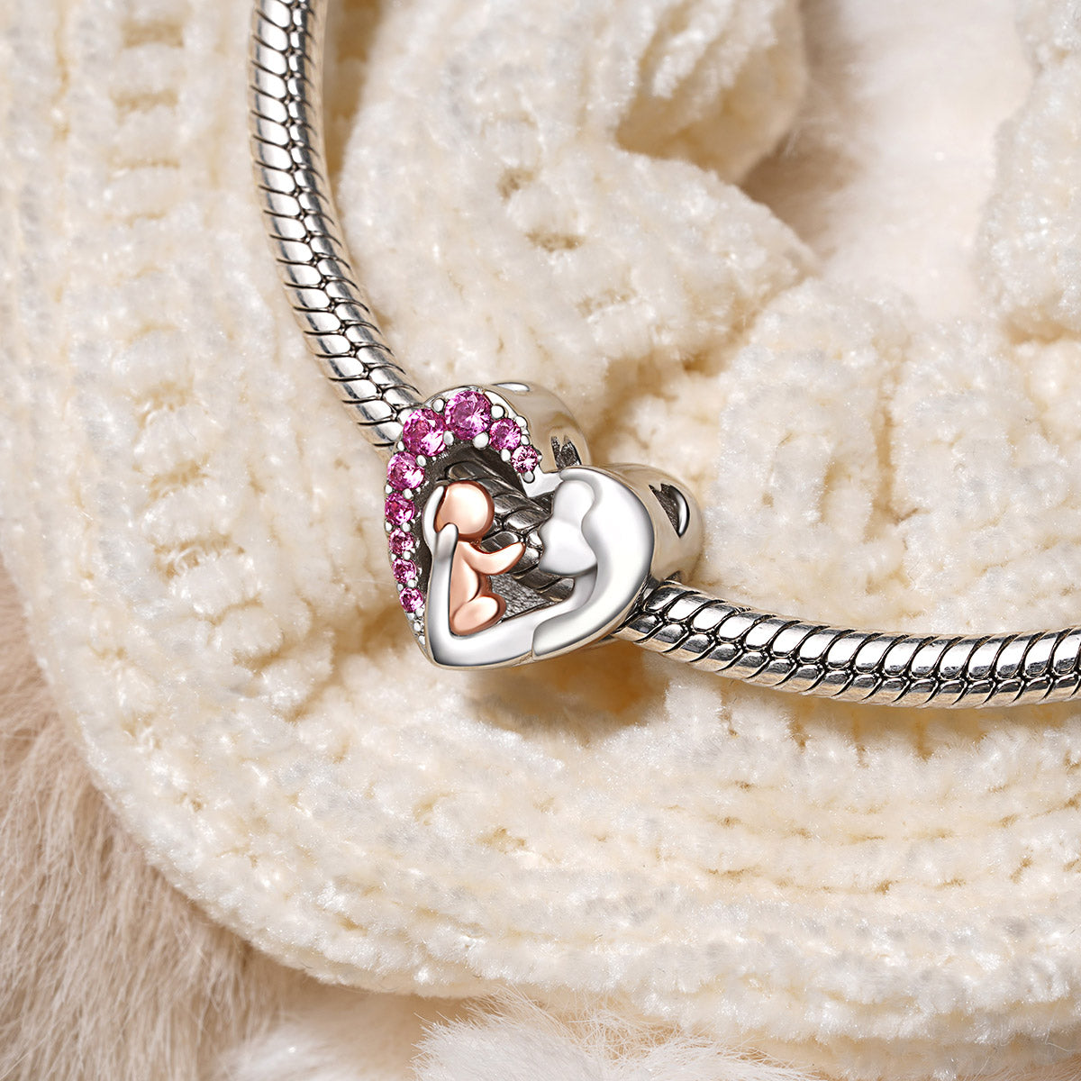 Gnoce Mom Hugs Baby Birthstone Engravable Charm_4
