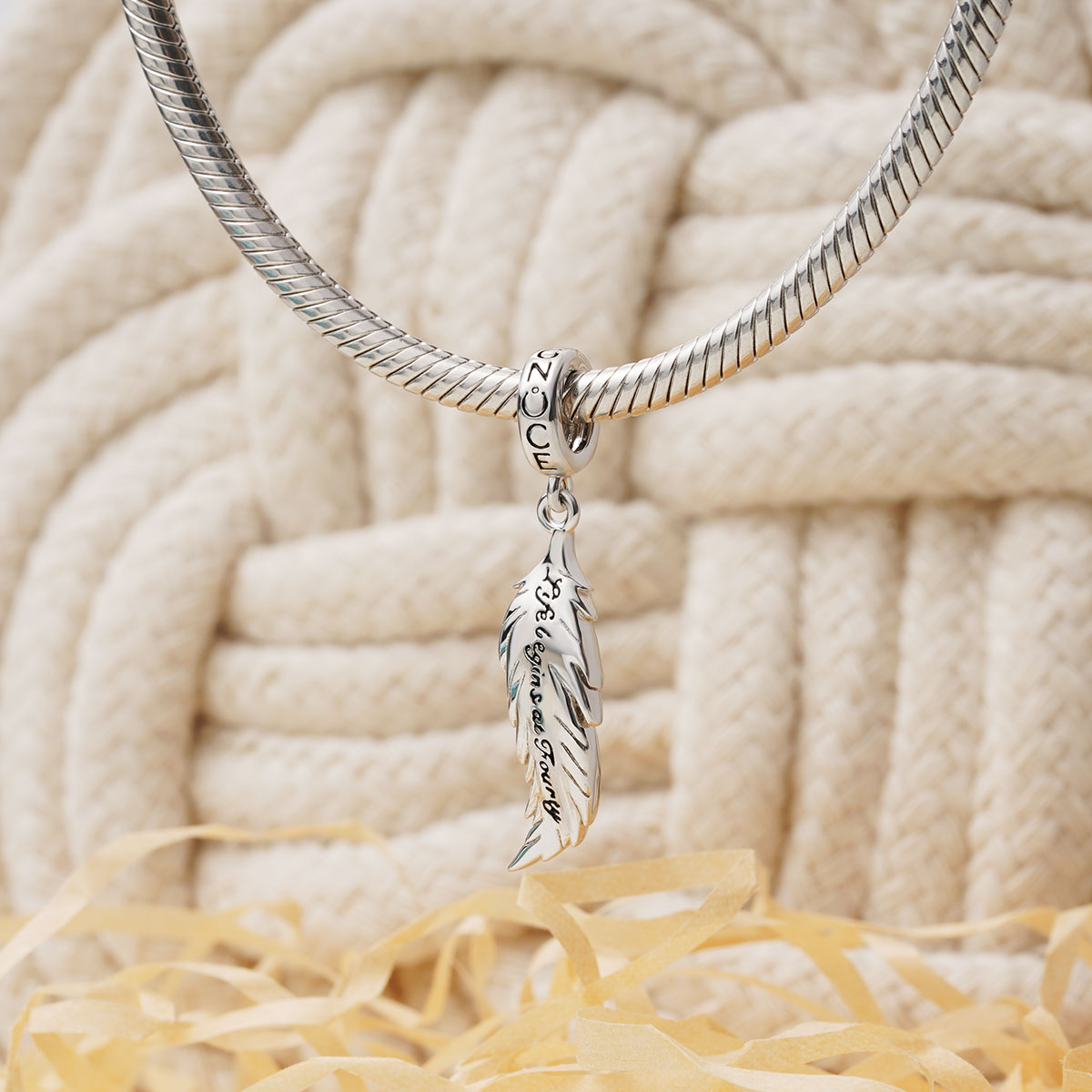 Gnoce Lucky Feather Pendant Dangle Charm_3