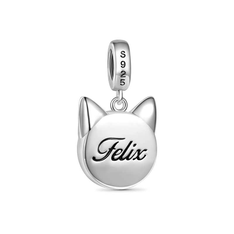 Gnoce Cat Pet Lover Engravable Heart Pendant Dangle Charm_2