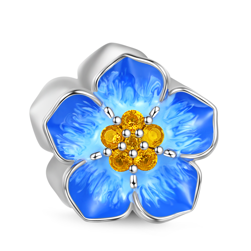 Gnoce Blue Forget-Me-Not Flower Charm_2