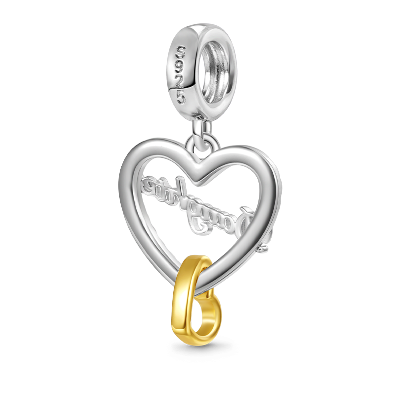 Gnoce Love You Daughter Heart Pendant Dangle Charm_2