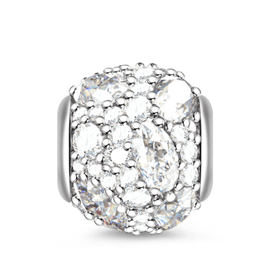 Gnoce "Always with You" Pure White Stone 925 Sterling Silver Charm Handcrafted To Your Bracelet or Necklace Super Gift for Friend and Family_1